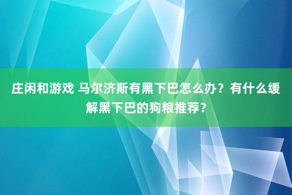 莊閑和游戲 馬爾濟(jì)斯有黑下巴怎么辦？有什么緩解黑下巴的狗糧推薦？
