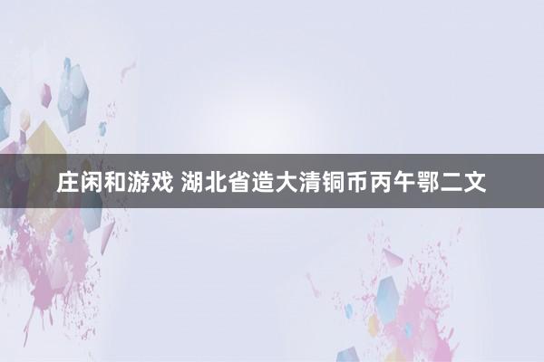 莊閑和游戲 湖北省造大清銅幣丙午鄂二文